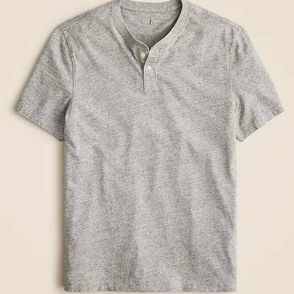 J. Crew Short-sleeve vintage-wash cotton henley - Picture 2 of 6